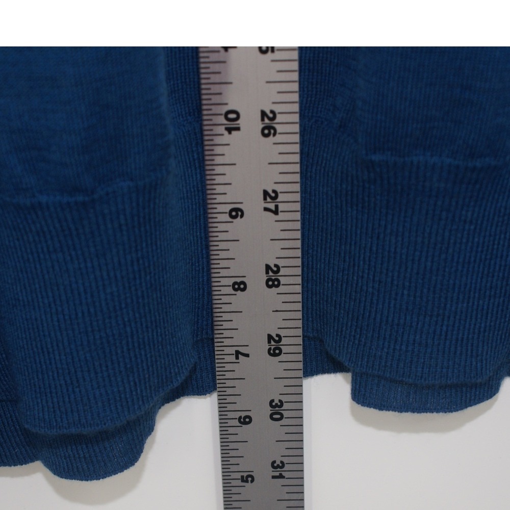 Brooks Brothers BrooksTech Merino V-Neck Sweater XXL Blue Washable Wool Italy - Picture 4 of 9